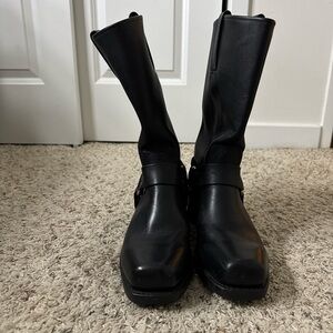 Frye Tall Leather Harness Biker Boots